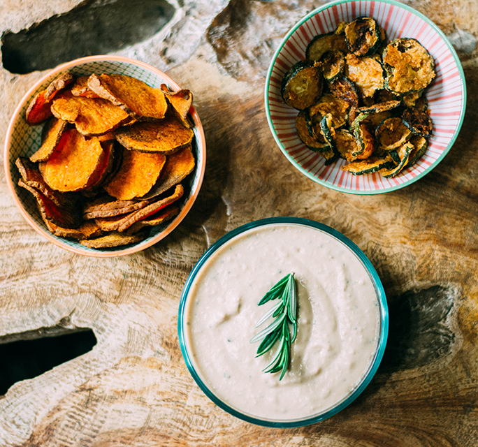 hummus and chips